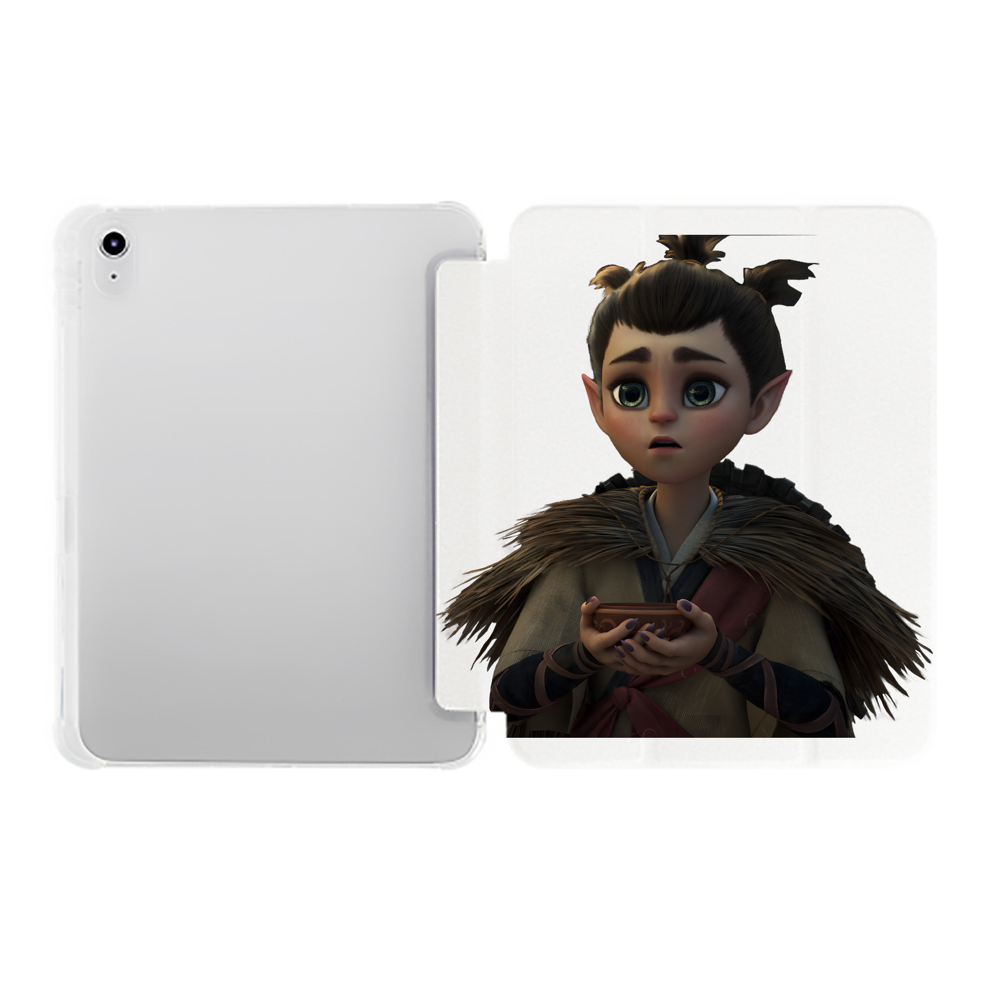 （画像用） Ne Zha 2 ナタ 魔童の大暴れ IPad ケース ペン収納付き 三つ折りスタンド PUレザー×シリコン 対応機種9.5/10.5/10.9インチ